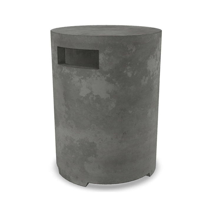 Orinda 15" Round Propane Tank Cover & Outdoor Side Table – Handcrafted Pewter Finish