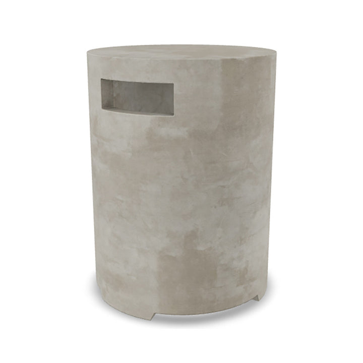 Orinda 15" Round Propane Tank Cover & Outdoor Side Table – Handcrafted Pewter Finish