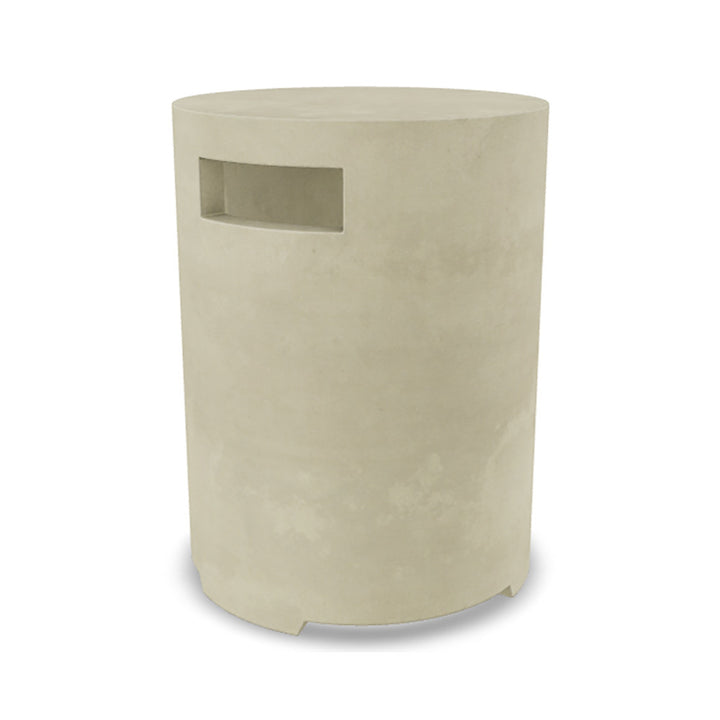 Orinda 15" Round Propane Tank Cover & Outdoor Side Table – Handcrafted Pewter Finish