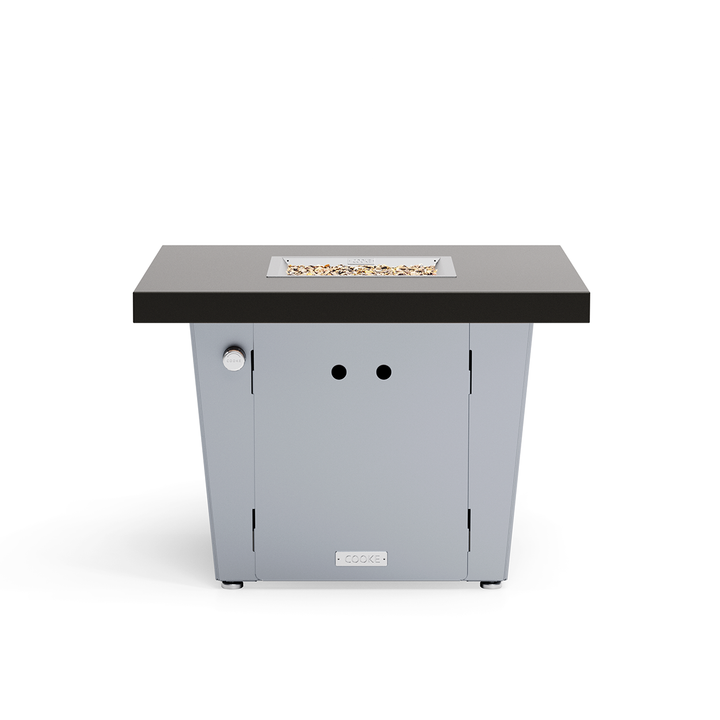 COOKE Parkway Fire Pit Table 30" x 30" x 21" - Aluminum Top