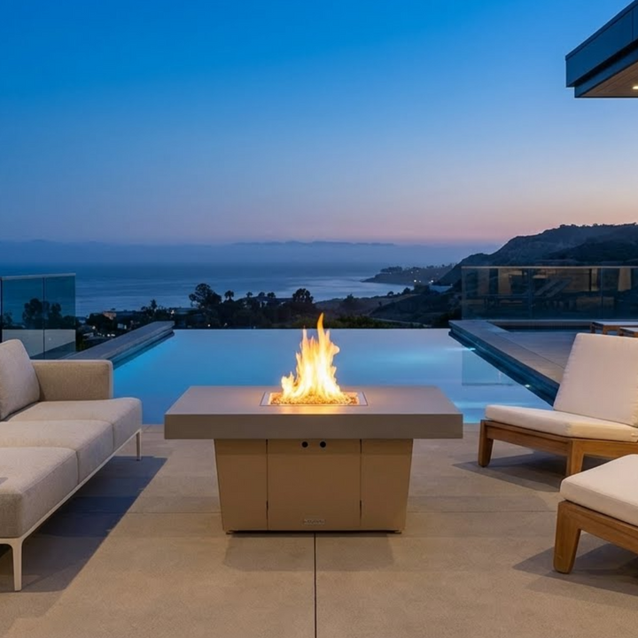 COOKE Palisades Fire Pit Table 48" x 36" x 21" - Aluminum Top