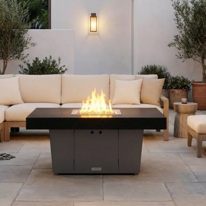 COOKE Palisades Fire Pit Table 48" x 36" x 21" - Stone Top