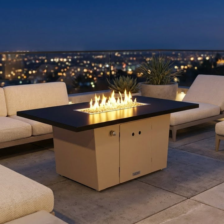 COOKE Palisades Fire Pit Table 52" x 36" x 21" - Aluminum Top