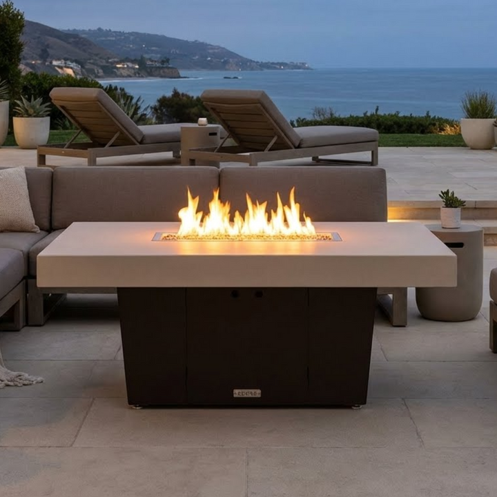COOKE Palisades Fire Pit Table 52" x 36" x 21" - Aluminum Top with 4" Edge