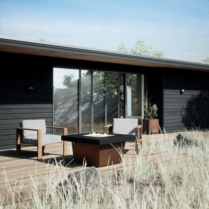 COOKE Parkway Fire Pit Table 40" x 40" x 21" - Aluminum Top