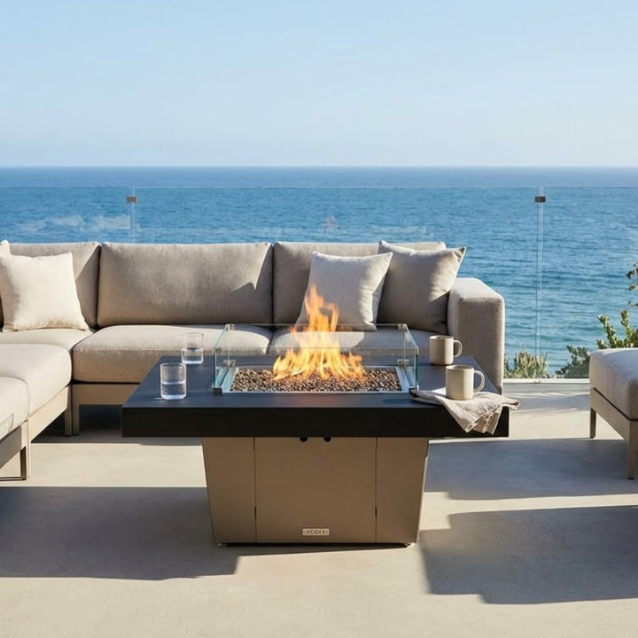 COOKE Parkway Fire Pit Table 48" x 48" x 21" - Aluminum Top - XL Pan