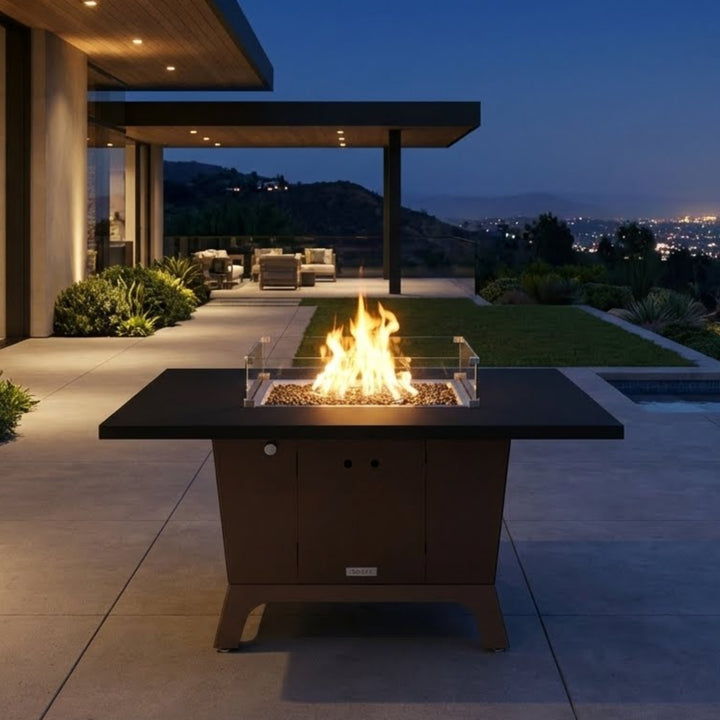 COOKE Parkway Fire Pit Table 56" x 56" x 30"  - Aluminum Top
