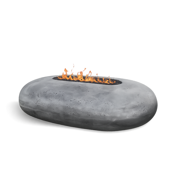 Pebble Fire Bowl 56" – 65,000 BTU Outdoor Gas Fire Pit in Hand-Crafted Pewter Finish