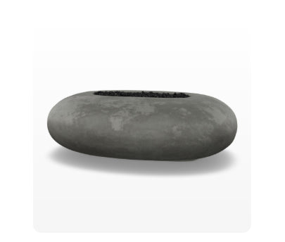 Pebble Fire Bowl 56" – 65,000 BTU Outdoor Gas Fire Pit in Hand-Crafted Pewter Finish