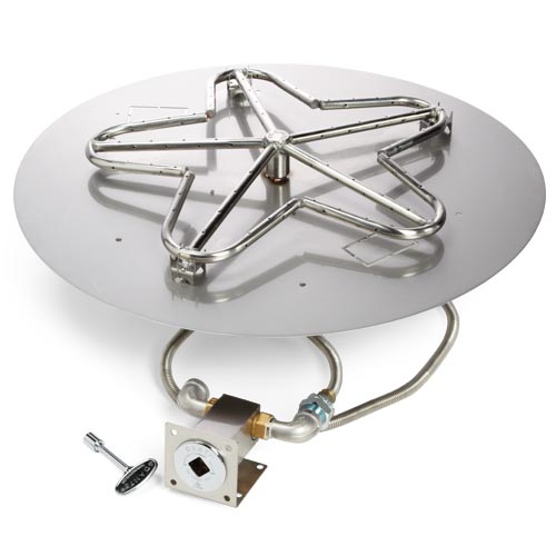 HPC - 30" Round Flat Pan Match Lit Fire Pit Kit Insert - Propane Fuel