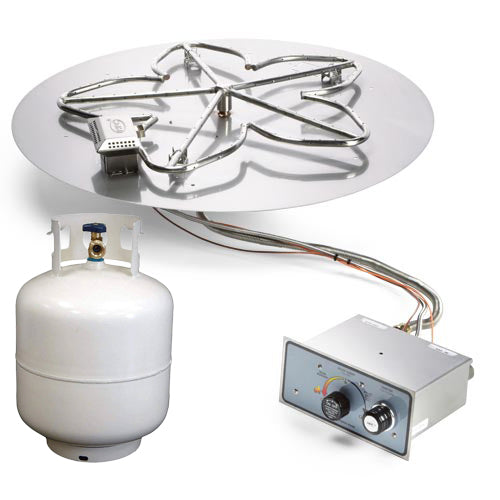 HPC - 24" Round Flat Pan Insert - Push Button Ignition - Propane Fuel (Small Tank)