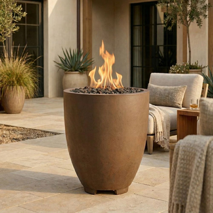Pentola 1 Fire Bowl – 24" Outdoor Gas Fire Pit with Pedestal Base