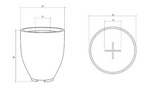 Pentola 1 Fire Bowl – 24" Outdoor Gas Fire Pit with Pedestal Base