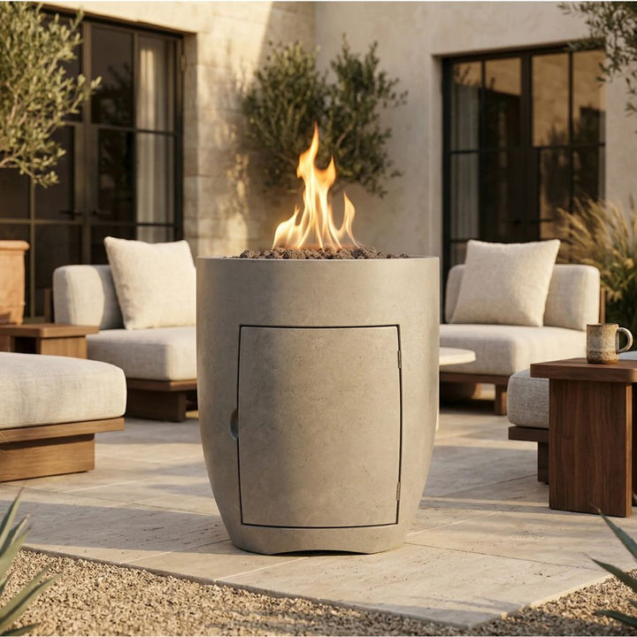 Pentola 3 Fire Bowl with Hidden Propane Tank Storage – 24" Outdoor Gas Fire Pit