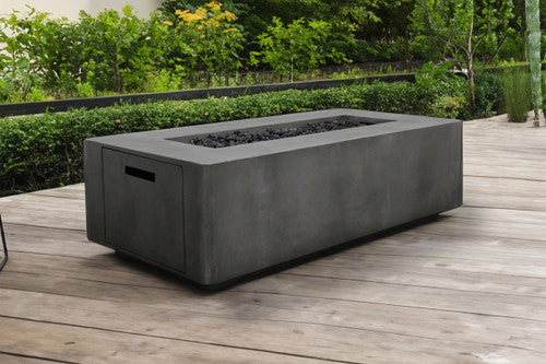 Porto 60 Low Profile Fire Table – 65,000 BTU Rectangular Outdoor Gas Fire Pit with Built-In Propane Tank Storage