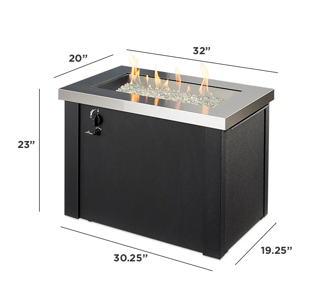 Outdoor Greatroom - Providence Fire Pit Table with Stainless Steel Top