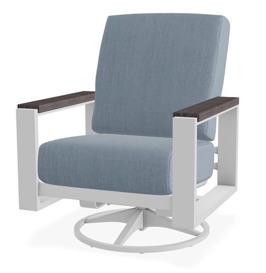 Telescope Casual Larssen Cushion Swivel Rocker Lounge Chair with Polymer Arm Accents