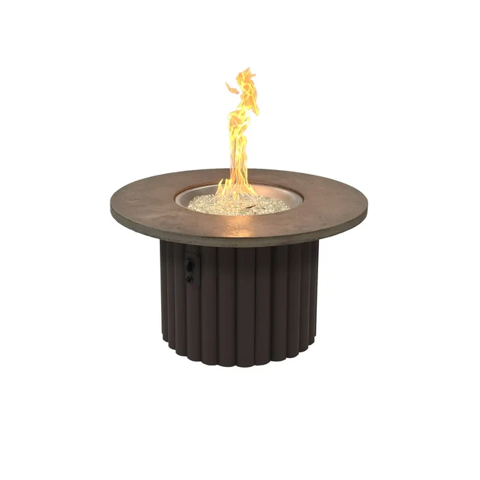 Reverie 42" Round Gas Fire Pit Table with Fossil Brown Supercast™ Top – Manual Ignition (LP or NG)