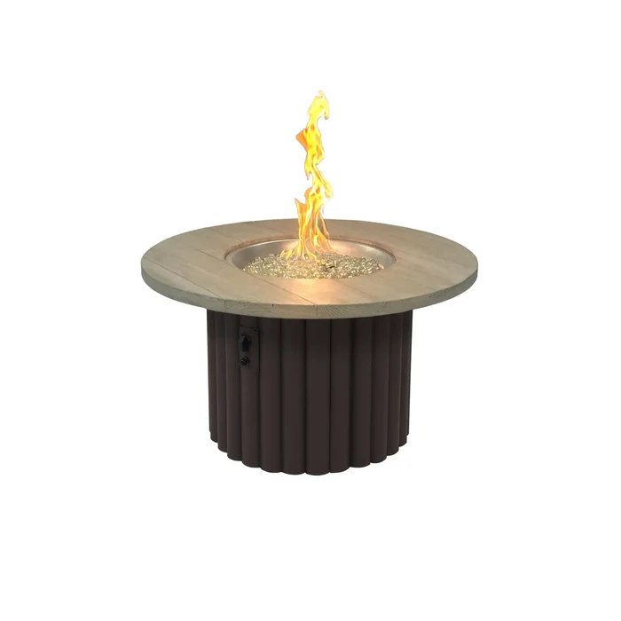 Reverie 42" Round Gas Fire Pit Table with Fossil Brown Supercast™ Top – Manual Ignition (LP or NG)