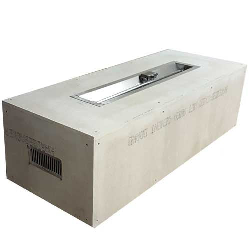 HPC 70" & 80" Rectangle Small Tank Ready-to-Finish Fire Pit Enclosure Trough Burner – Match Lit or Flame-Sensing Ignition (Standard or Torpedo Burner)