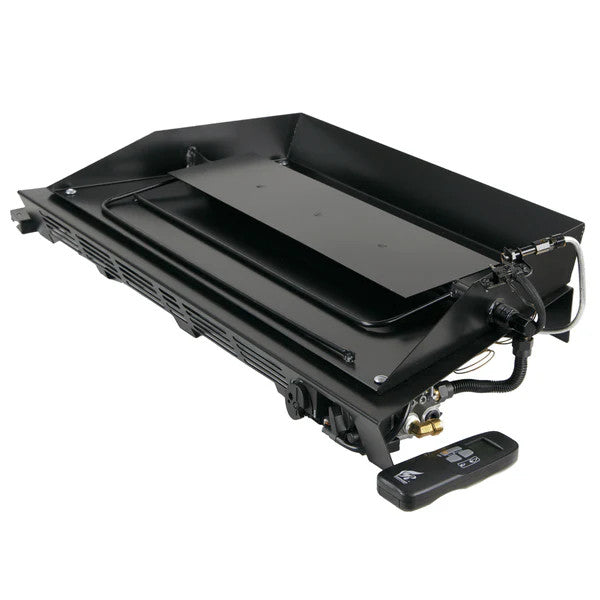 Rasmussen Custom Ember Tapered Pan Vented Burner with Variable Remote Standing Pilot in Valve Vanisher