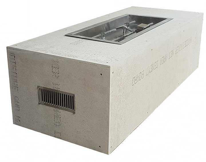 HPC 60" x 24" Ready-to-Finish Rectangle Outdoor Gas Fire Pit – Push Button Ignition, Multiple Insert Sizes