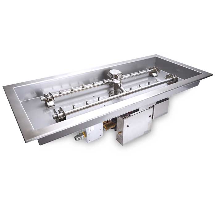 HPC 36" x 14" Rectangle H-Burner Fire Pit Insert-On/Off-LP/NG