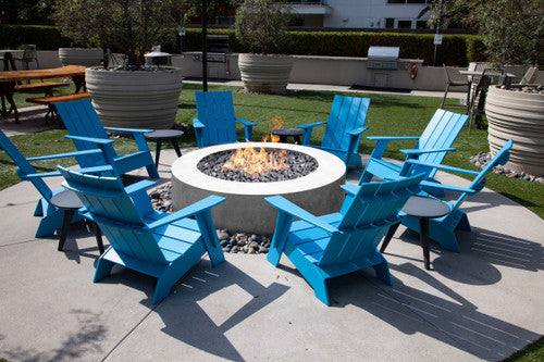 Rotondo 80" Outdoor Gas Fire Bowl Table – Handcrafted Luxury with 125,000 BTUs