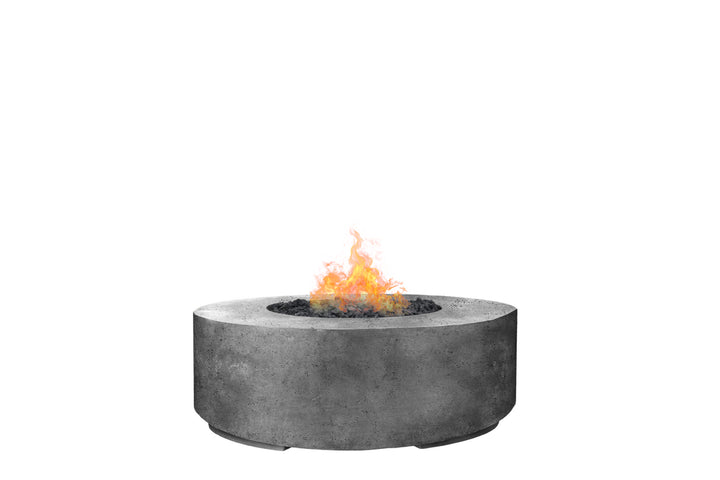Rotondo 48" Round Fire Bowl Table – Handcrafted Concrete Gas Fire Pit with Wide Rim
