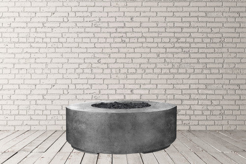 Rotondo 48" Round Fire Bowl Table – Handcrafted Concrete Gas Fire Pit with Wide Rim