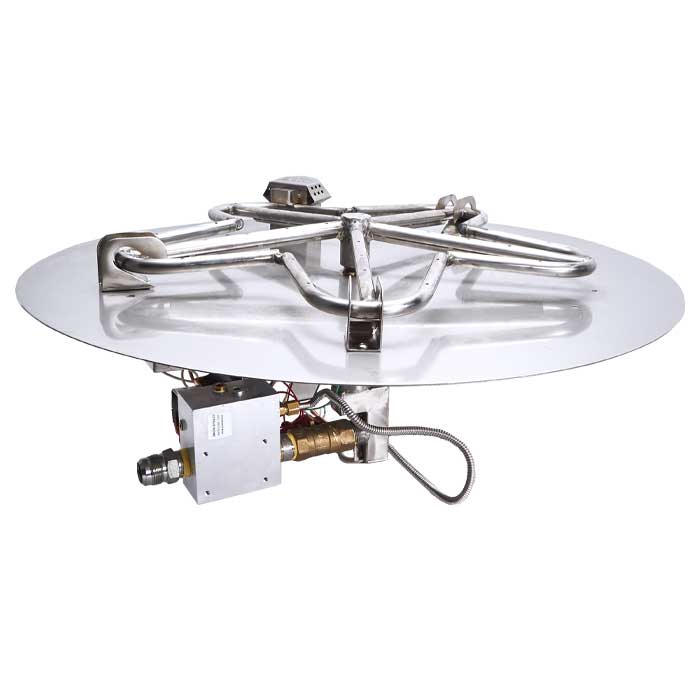 HPC 18" Round Flat Pan Electronic Ignition Gas Fire Pit Insert PENTA18EI - Natural Gas Fuel