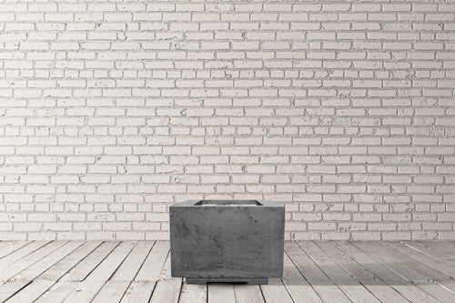 Scatola 2 – 24" Square Pedestal Fire Bowl, Handcrafted Pewter Finish – Propane or Natural Gas