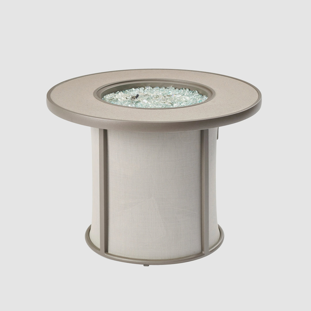 Grey Stonefire Round Gas Fire Pit Table