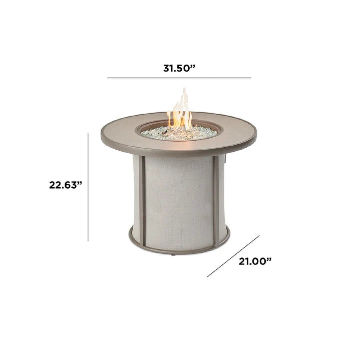Gray Stonefire Round Gas Fire Pit Table - 31.5" x 22.63"