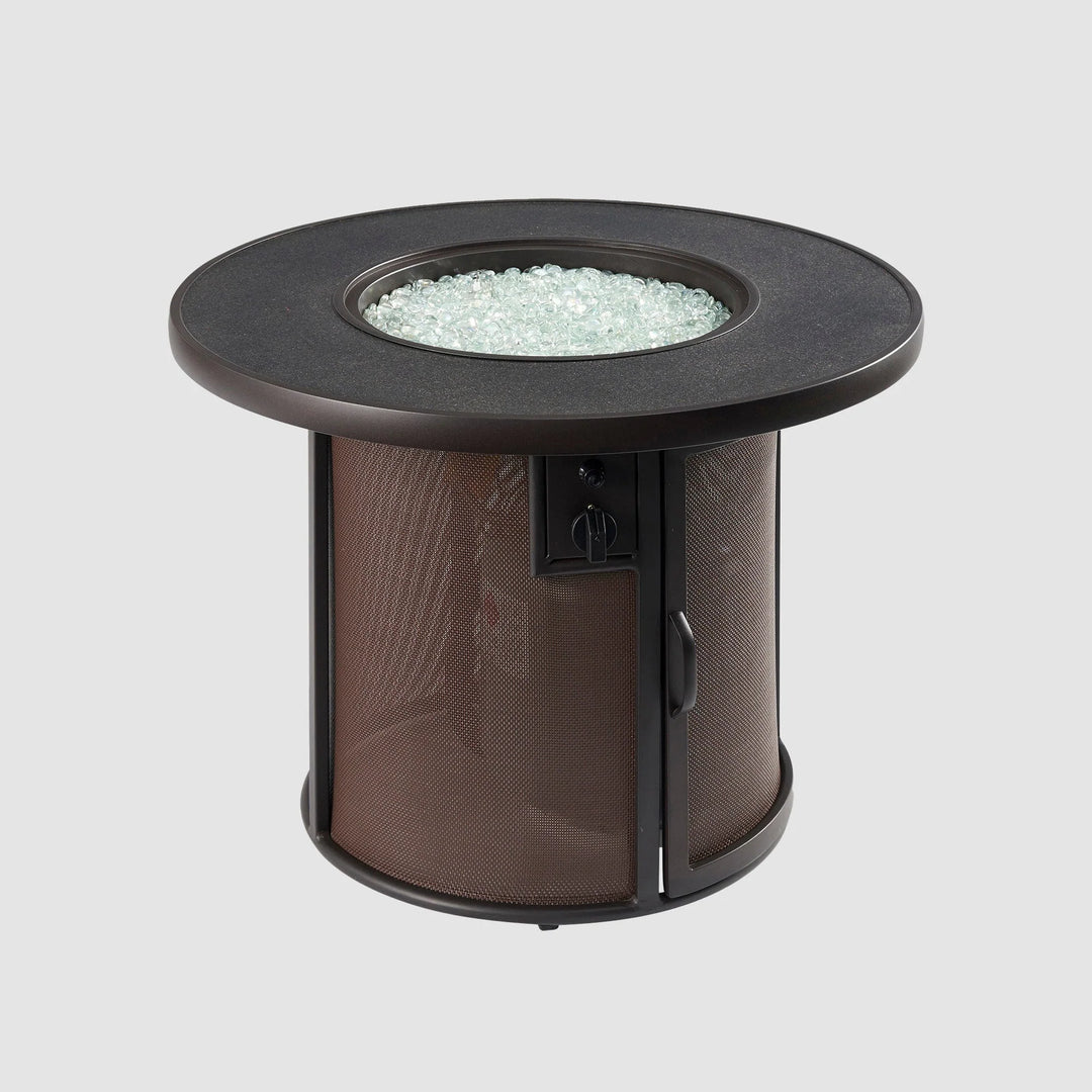 Brown Stonefire Round Gas Fire Pit Table