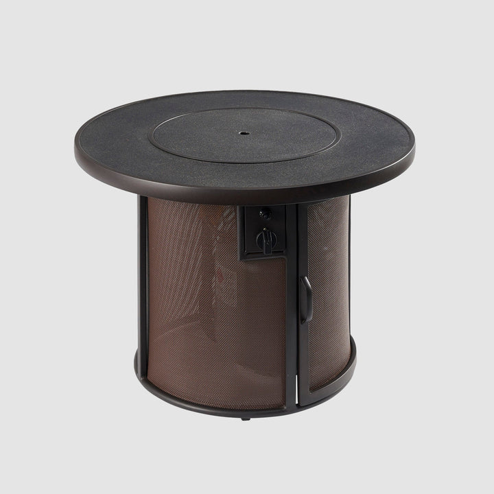 Brown Stonefire Round Gas Fire Pit Table