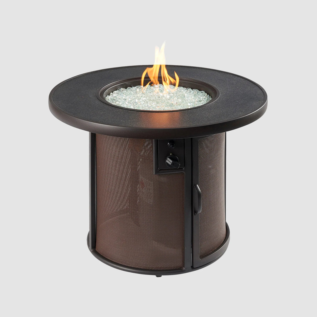 Brown Stonefire Round Gas Fire Pit Table