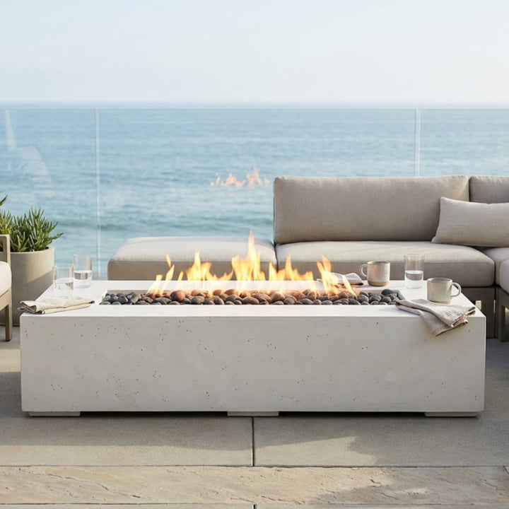 SONOMA 72 Rectangular Outdoor Fire Feature, 72x33x16 Concrete Gas Fire Pit