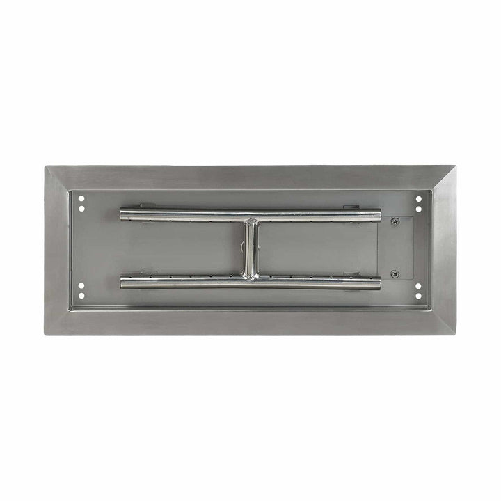 American Fire Glass 18" x 6" Stainless Steel Rectangular Drop-In Fire Pit Pan
