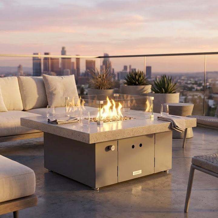 COOKE Santa Barbara Fire Pit Table 40" x 40" x 17" - Stone Top