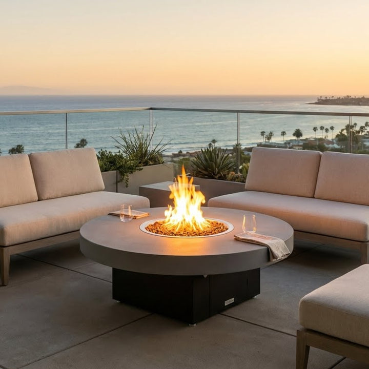 COOKE Santa Barbara Fire Pit Table 48" Diameter x 17" - Aluminum Top