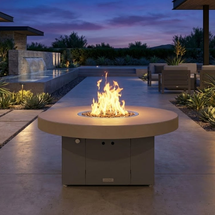 COOKE Santa Barbara Fire Pit Table 48" Diameter x 21" - Aluminum Top