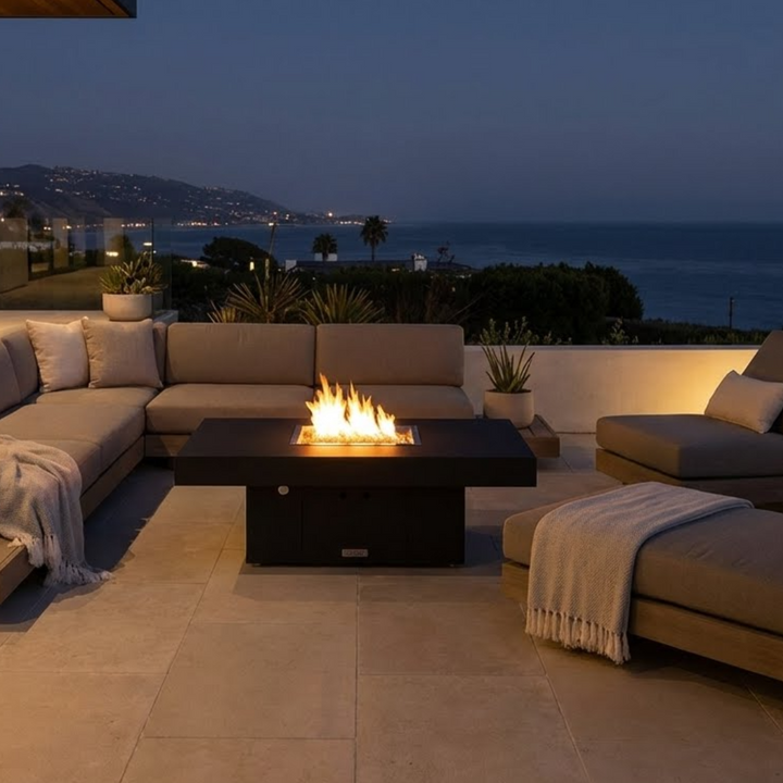 COOKE Santa Barbara Fire Pit Table 48" x 36" x 17" - Aluminum Top