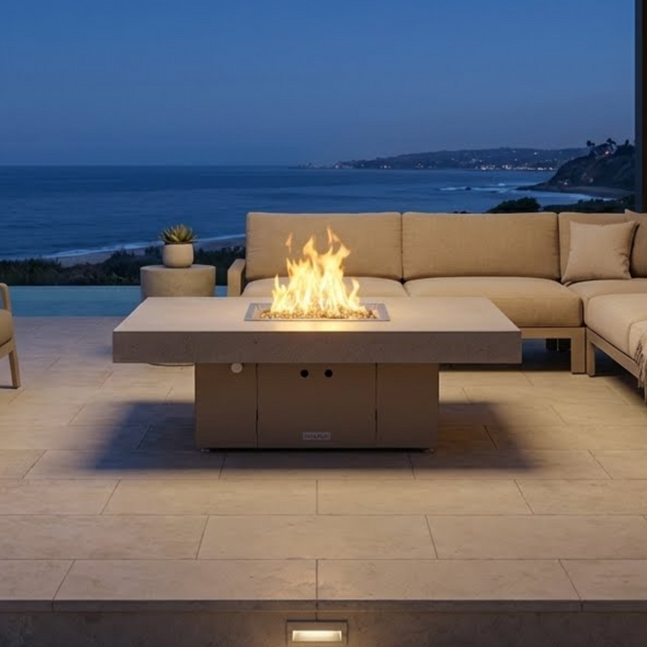 COOKE Santa Barbara Fire Pit Table 48" x 36" x 17" - Stone Top