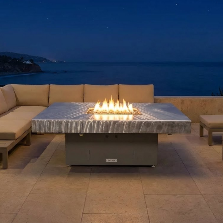 COOKE Santa Barbara Fire Pit Table 48'' x 48" x 17" - Aluminum Top