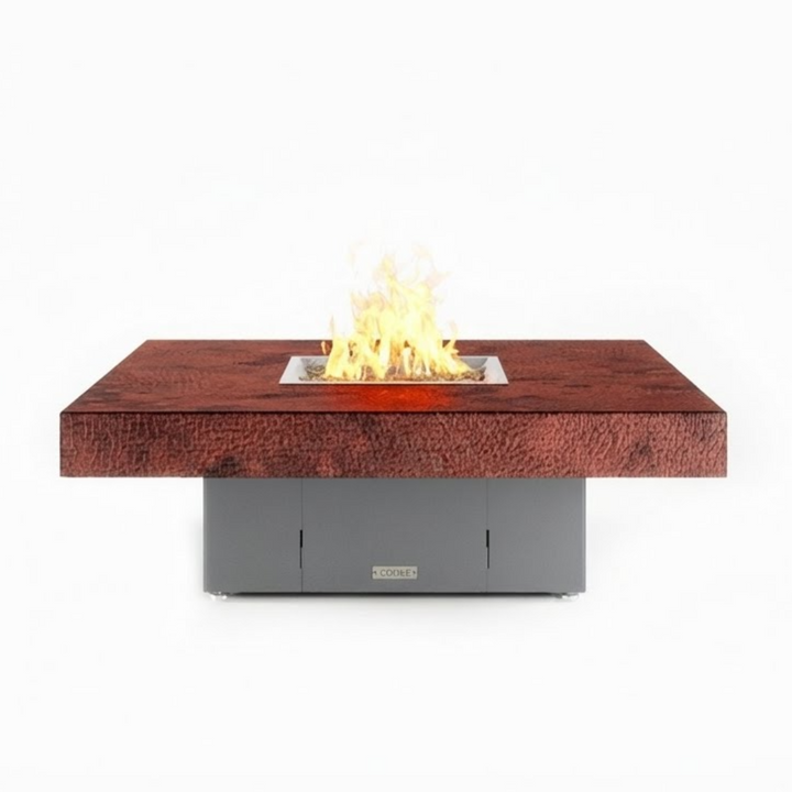 COOKE Santa Barbara Fire Pit Table 48" x 48" x 17" - Hammered Copper Top