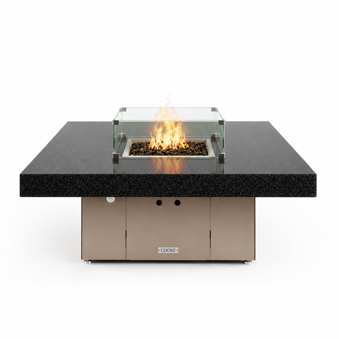 COOKE Santa Barbara Fire Pit Table 48'' x 48" x 17" - Stone Top