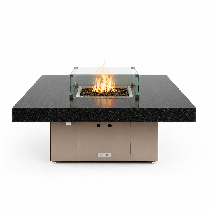 COOKE Santa Barbara Fire Pit Table 48'' x 48" x 17" - Stone Top