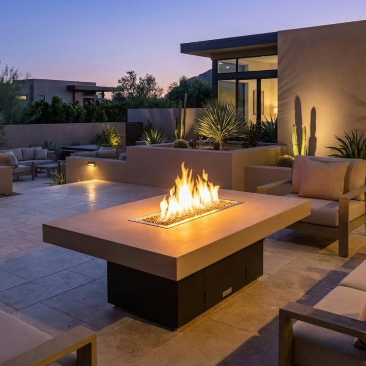 COOKE Santa Barbara Fire Pit Table 52" x 36" x 21" - Aluminum Top