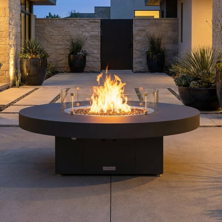COOKE Santa Barbara Fire Pit Table 55" Diameter x 17" - Aluminum Top